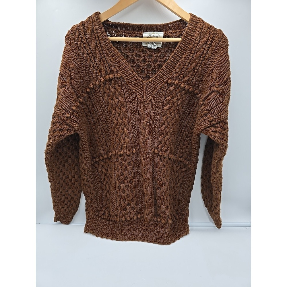 Cie Internationale Express Hand‎ Knitted Chunky XS Colonial Fall Sweater Cottage - Picture 3 of 16